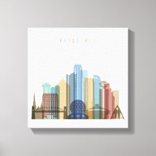 Vancouver, Canada City Skyline Canvas Afdruk