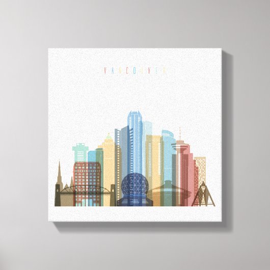 Vancouver, Canada | City Skyline Canvas Afdruk (Voorkant)