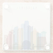 Vancouver, Canada | City Skyline Glazen Onderzetter (Achterkant)