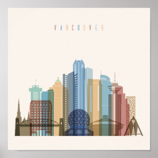 Vancouver, Canada | City Skyline Poster (Voorkant)