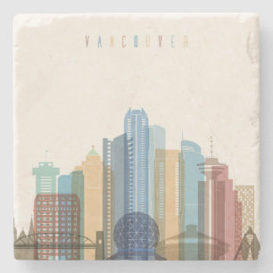Vancouver, Canada   City Skyline Stenen Onderzetter