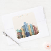Vancouver, Canada | City Skyline Vierkante Sticker (Envelop)
