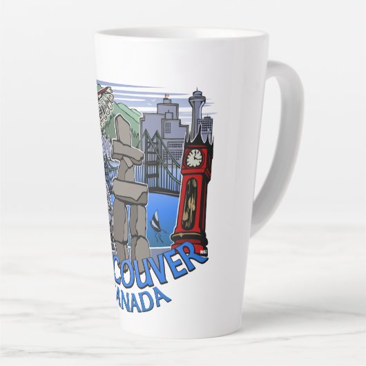 Vancouver Canada Coffee-Mokken en -brillen Latte Mok (Rechterhoek)