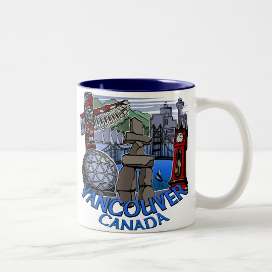 Vancouver Canada Coffee-Mokken en -brillen Tweekleurige Koffiemok (Rechts)