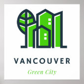 Vancouver Canada Duurzame Groene Stad Poster (Voorkant)