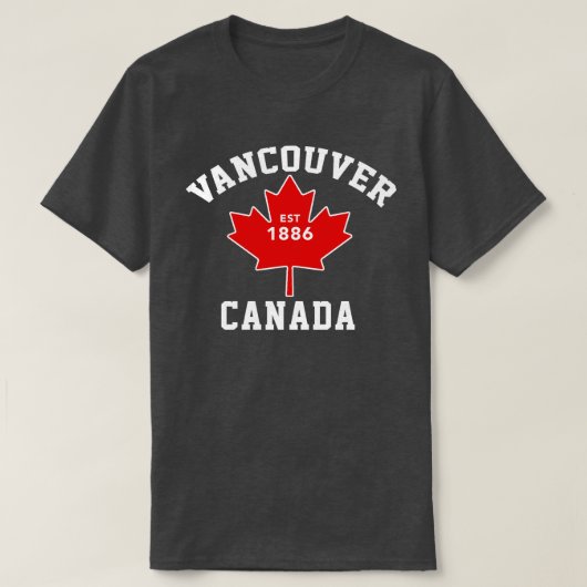 Vancouver Canada Est. 1886 Patriottisch T Shirt (Design voorkant)
