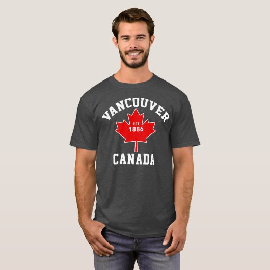Vancouver Canada Est. 1886 Patriottisch T Shirt (Voorkant volledig)