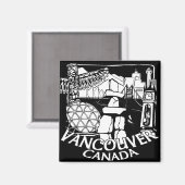 Vancouver Canada Fridge Magnets Souvenir Magnets Magneet (Voorkant / Achterkant)