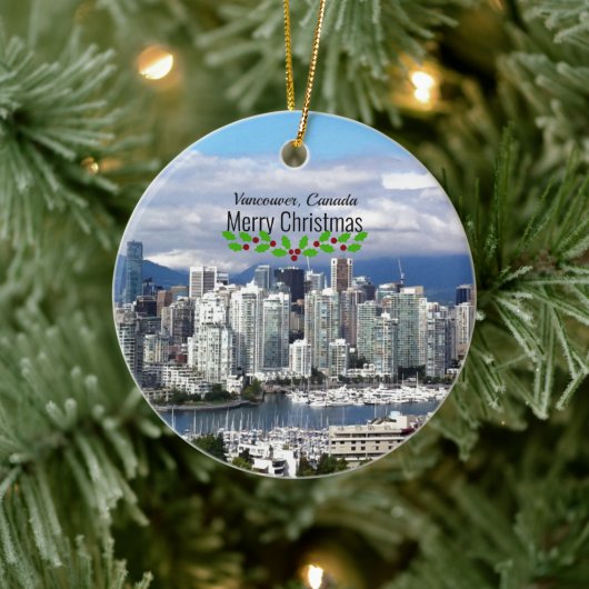 Vancouver Canada Kerstmis Keramisch Ornament (Boom)