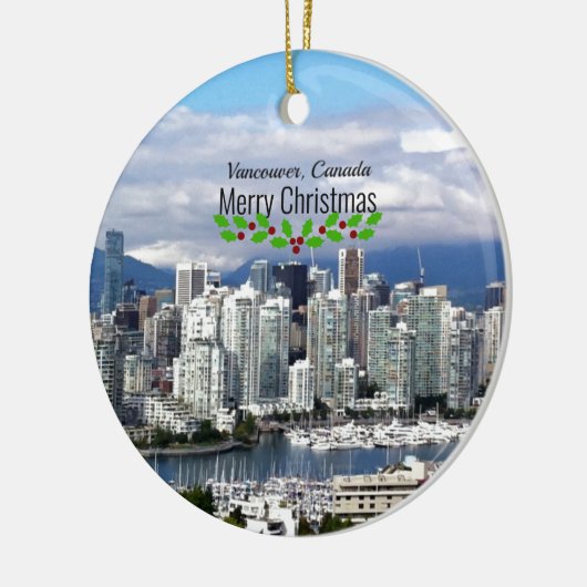 Vancouver Canada Kerstmis Keramisch Ornament (Links)