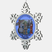 Vancouver Canada kerstversieringen gepersonaliseer Tin Sneeuwvlok Ornament (Rechts)