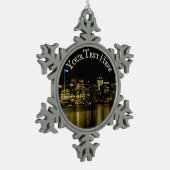 Vancouver Canada kerstversieringen gepersonaliseer Tin Sneeuwvlok Ornament (Links)