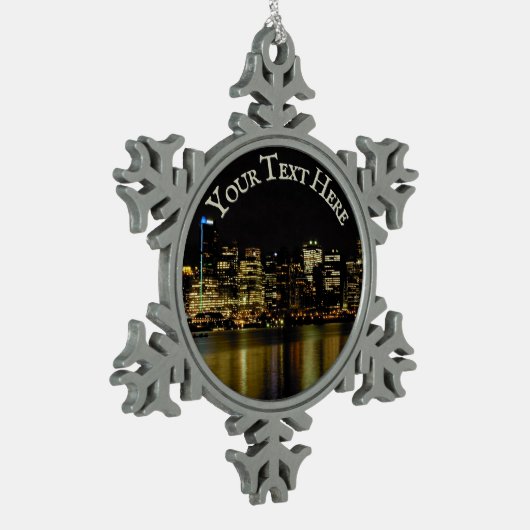 Vancouver Canada kerstversieringen gepersonaliseer Tin Sneeuwvlok Ornament (Links)
