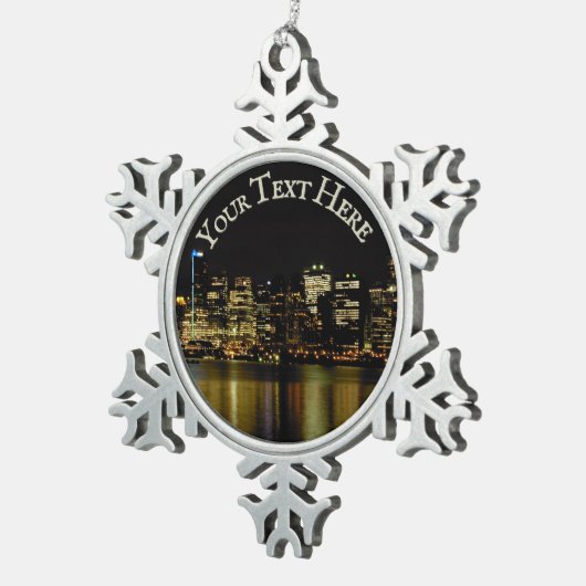 Vancouver Canada kerstversieringen gepersonaliseer Tin Sneeuwvlok Ornament (Rechts)