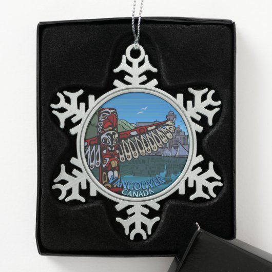 Vancouver Canada kerstversieringen gepersonaliseer Tin Sneeuwvlok Ornament (Kistje)