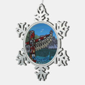 Vancouver Canada kerstversieringen gepersonaliseer Tin Sneeuwvlok Ornament (Rechts)