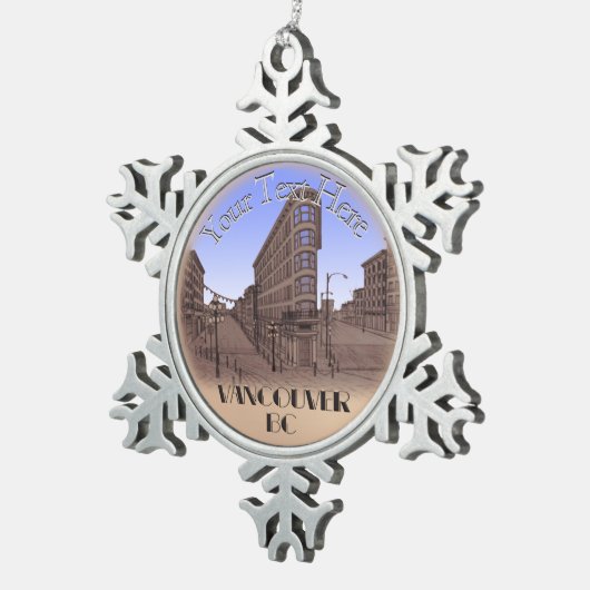 Vancouver Canada kerstversieringen gepersonaliseer Tin Sneeuwvlok Ornament (Rechts)