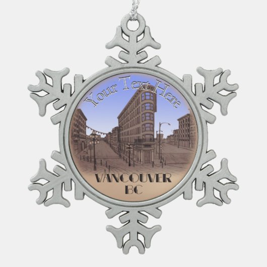 Vancouver Canada kerstversieringen gepersonaliseer Tin Sneeuwvlok Ornament (Voorkant)