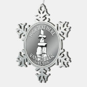 Vancouver Canada kerstversieringen gepersonaliseer Tin Sneeuwvlok Ornament (Rechts)