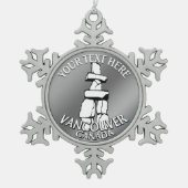 Vancouver Canada kerstversieringen gepersonaliseer Tin Sneeuwvlok Ornament (Voorkant)