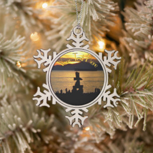 Vancouver Canada kerstversieringen gepersonaliseer Tin Sneeuwvlok Ornament