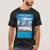 Vancouver Canada  Minimal Travel Poster T-shirt (Voorkant)