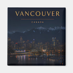 Vancouver Canada Nachtelijke Bergen Uitzichten Magneet