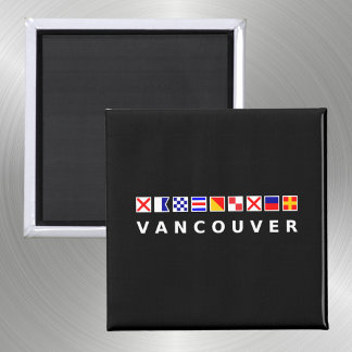 Vancouver Canada Nautische zeilvlaggen Donkere kle Magneet