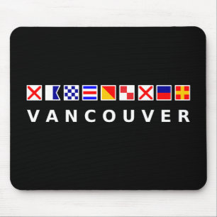 Vancouver Canada Nautische zeilvlaggen Donkere kle Muismat
