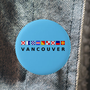 Vancouver Canada Nautische Zeilvlaggen Kleur Ronde Button 5,7 Cm