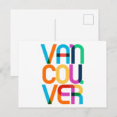 Vancouver Canada Pop Art Letters Briefkaart (Voorkant / Achterkant)