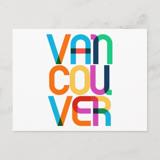 Vancouver Canada Pop Art Letters Briefkaart (Voorkant)