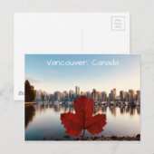 Vancouver Canada Red Maple Leaf Skyline Briefkaart (Voorkant / Achterkant)