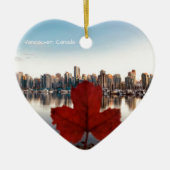 Vancouver Canada Red Maple Leaf Skyline Keramisch Ornament (Voorkant)