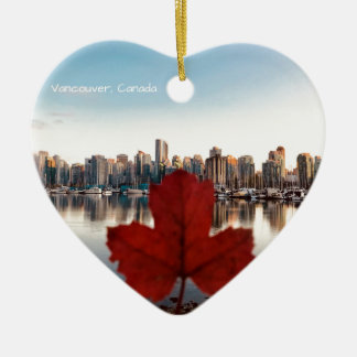 Vancouver Canada Red Maple Leaf Skyline Keramisch Ornament
