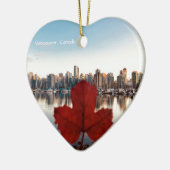 Vancouver Canada Red Maple Leaf Skyline Keramisch Ornament (Links)