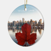 Vancouver Canada Red Maple Leaf Skyline Keramisch Ornament (Links)