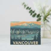 Vancouver Canada Reizen Kunst Vintage Briefkaart (Staand voorkant)