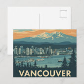 Vancouver Canada Reizen Kunst Vintage Briefkaart (Voorkant / Achterkant)