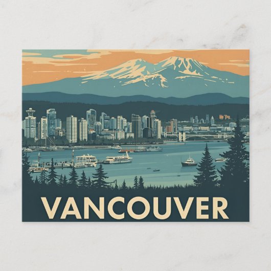 Vancouver Canada Reizen Kunst Vintage Briefkaart (Voorkant)