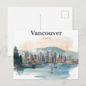 Vancouver Canada Reizen Kunst Vintage Briefkaart (Voorkant / Achterkant)
