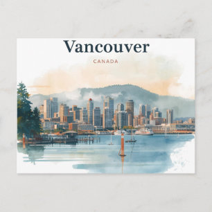 Vancouver Canada Reizen Kunst Vintage Briefkaart