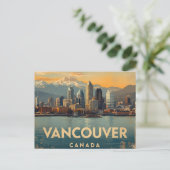 Vancouver Canada Reizen Kunst Vintage Briefkaart (Staand voorkant)