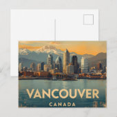 Vancouver Canada Reizen Kunst Vintage Briefkaart (Voorkant / Achterkant)
