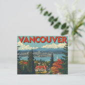 Vancouver Canada Reizen Kunst Vintage Briefkaart (Staand voorkant)