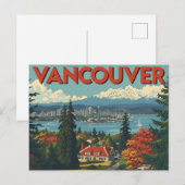 Vancouver Canada Reizen Kunst Vintage Briefkaart (Voorkant / Achterkant)