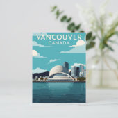 Vancouver Canada Retro Reizen Briefkaart (Staand voorkant)