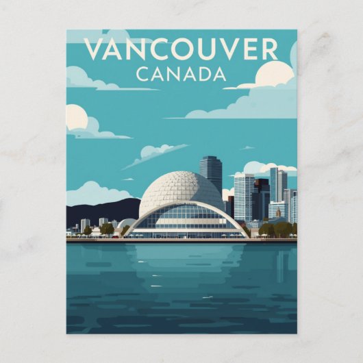 Vancouver Canada Retro Reizen Briefkaart (Voorkant)