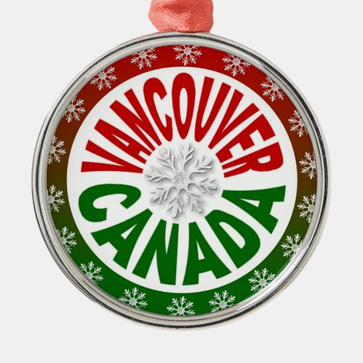 Vancouver Canada: rode groene versiering Metalen Ornament (Voorkant)