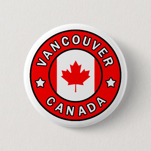 Vancouver Canada Ronde Button 5,7 Cm (Voorkant)